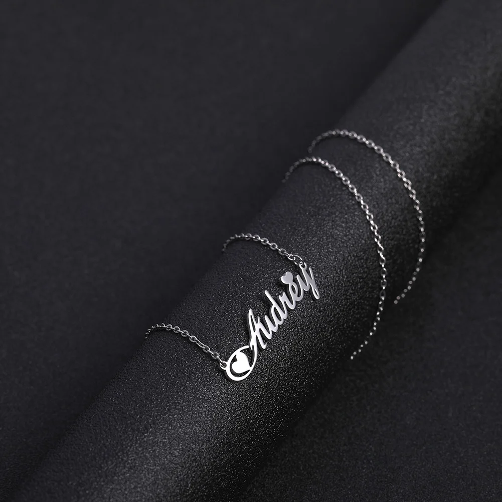  Милое Сердце ожерелье персонализированные табличка 14K позолота 18K изготовленный на заказ для женщин ювелирные
