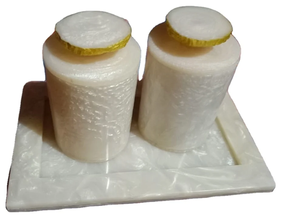 Indian Handmade Resin Jar & Container Three Piece Set  For Wholesale Exports