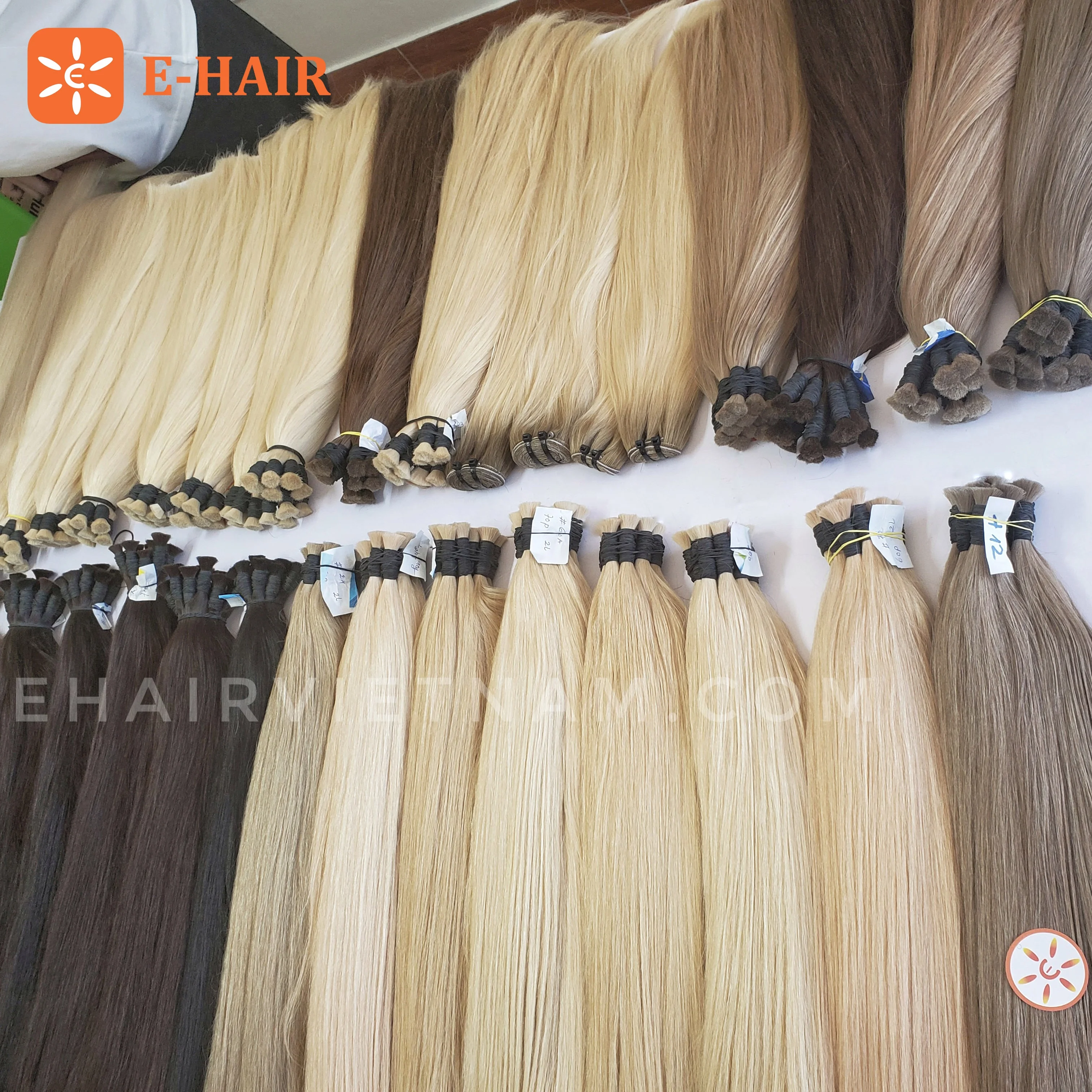 E-HAIR Вьетнам по оптовой цене волнистые объемные волосы изготовлено из высококачественного вьетнамский человеческие качества