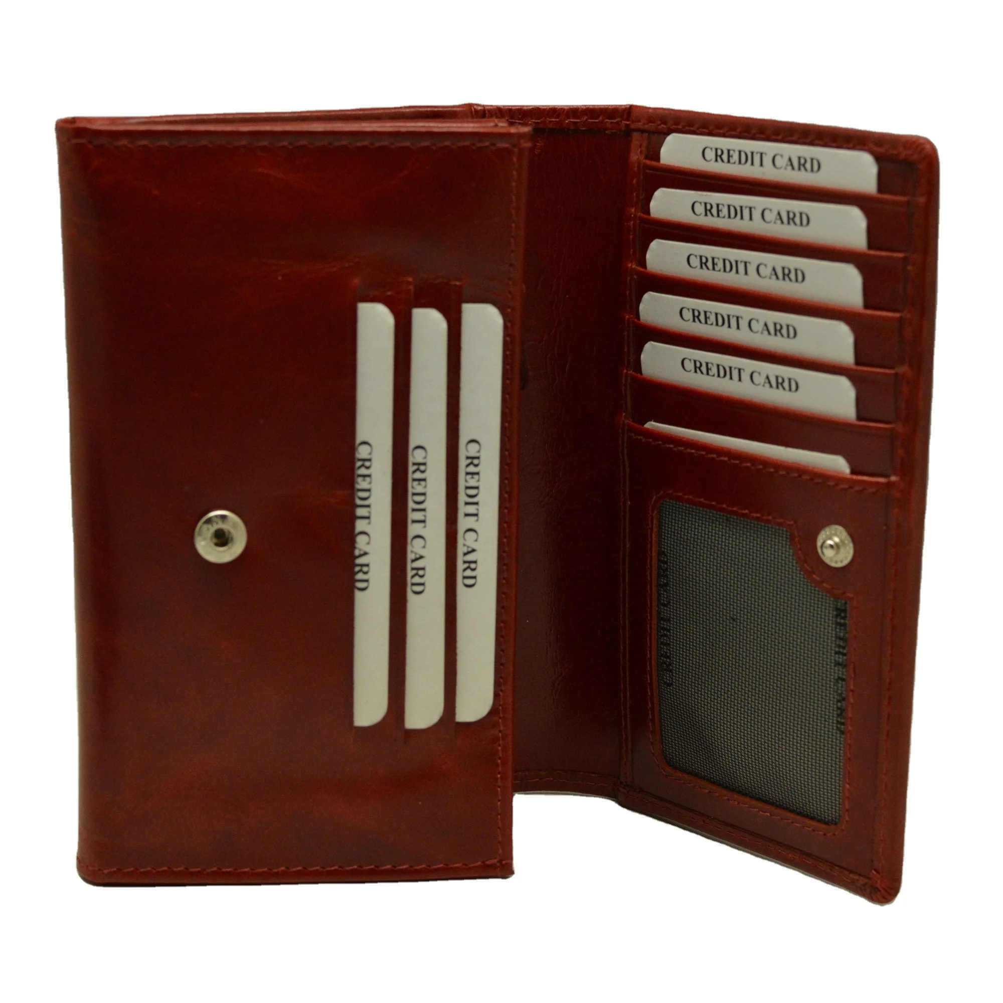 Most Valuable Popular Custom Luxury Women Genuine Leather Ladies Purse Multiple Card Organizer Travel Clutch Long Wallet