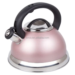 Alexa 3.0 Qt. Stainless Steel Stove Top Whistling Tea Kettle Water Kettle Camp Kettle in Rose Gold Color