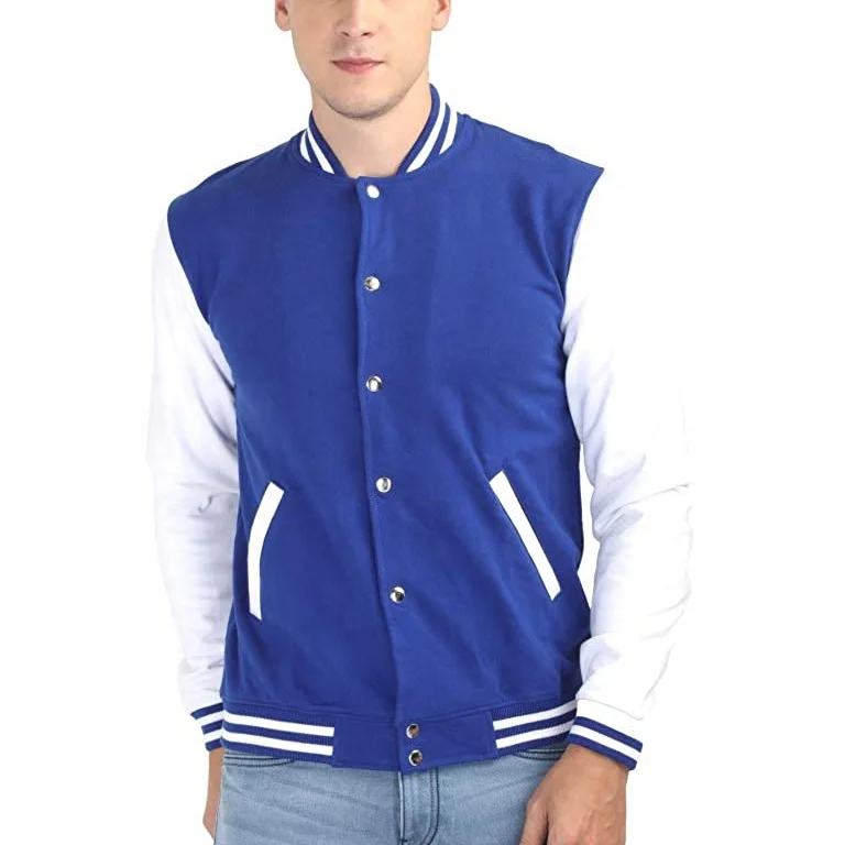 Hot Sale Sportswear Varsity Jacket Long Sleeve Splicing Striped Men Varsity Baseball Jacket