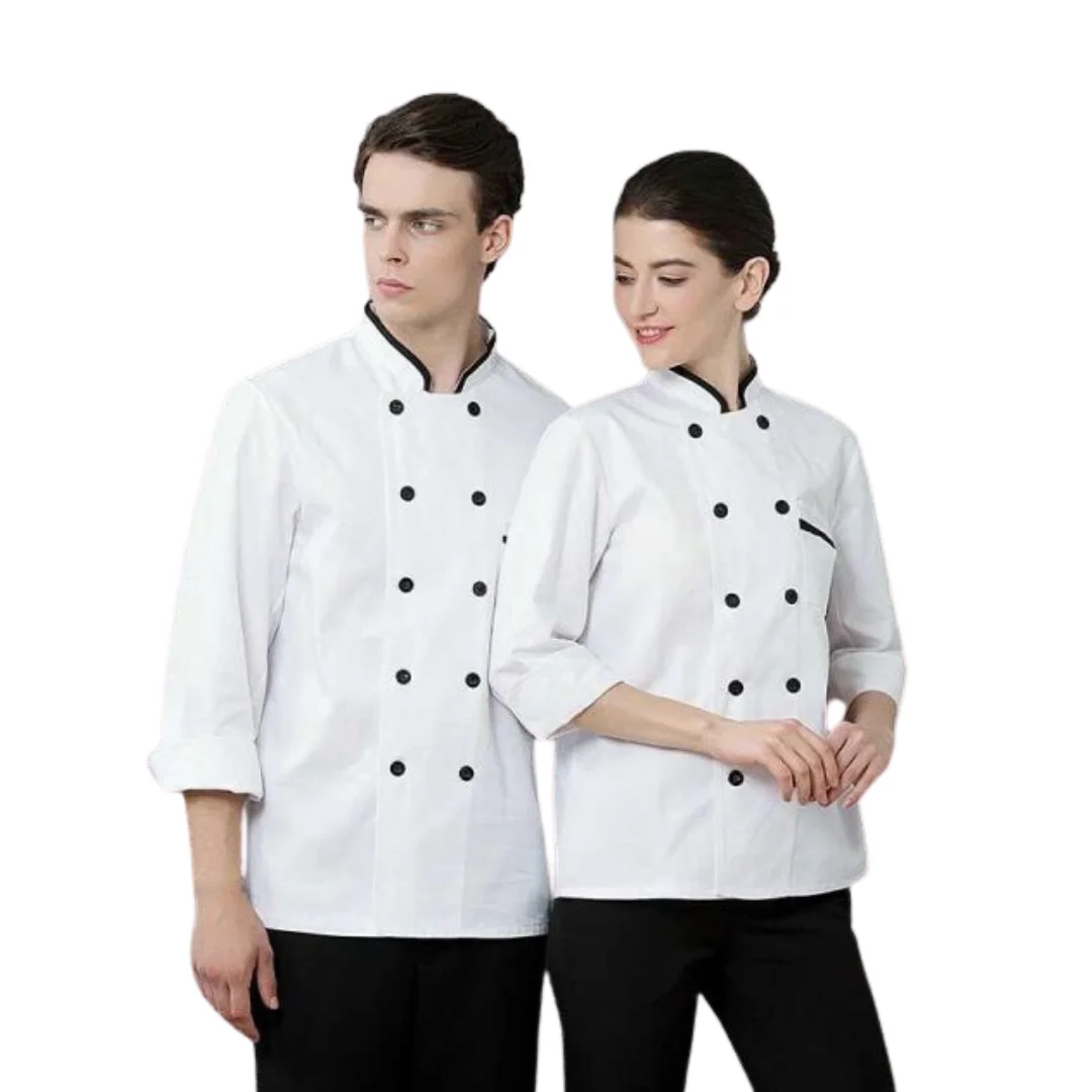 HIGH QUALITY Chef uniform cooking wear summer chef uniform clothing white/black modern - FMF uniform factory VN - Free sample