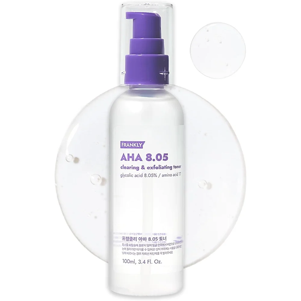 FRANKLY AHA 8% Toning Toner Korean Skin Care for Adults 100ml Moisturizing Face Spray with Centella Asiatica for Dry Skin