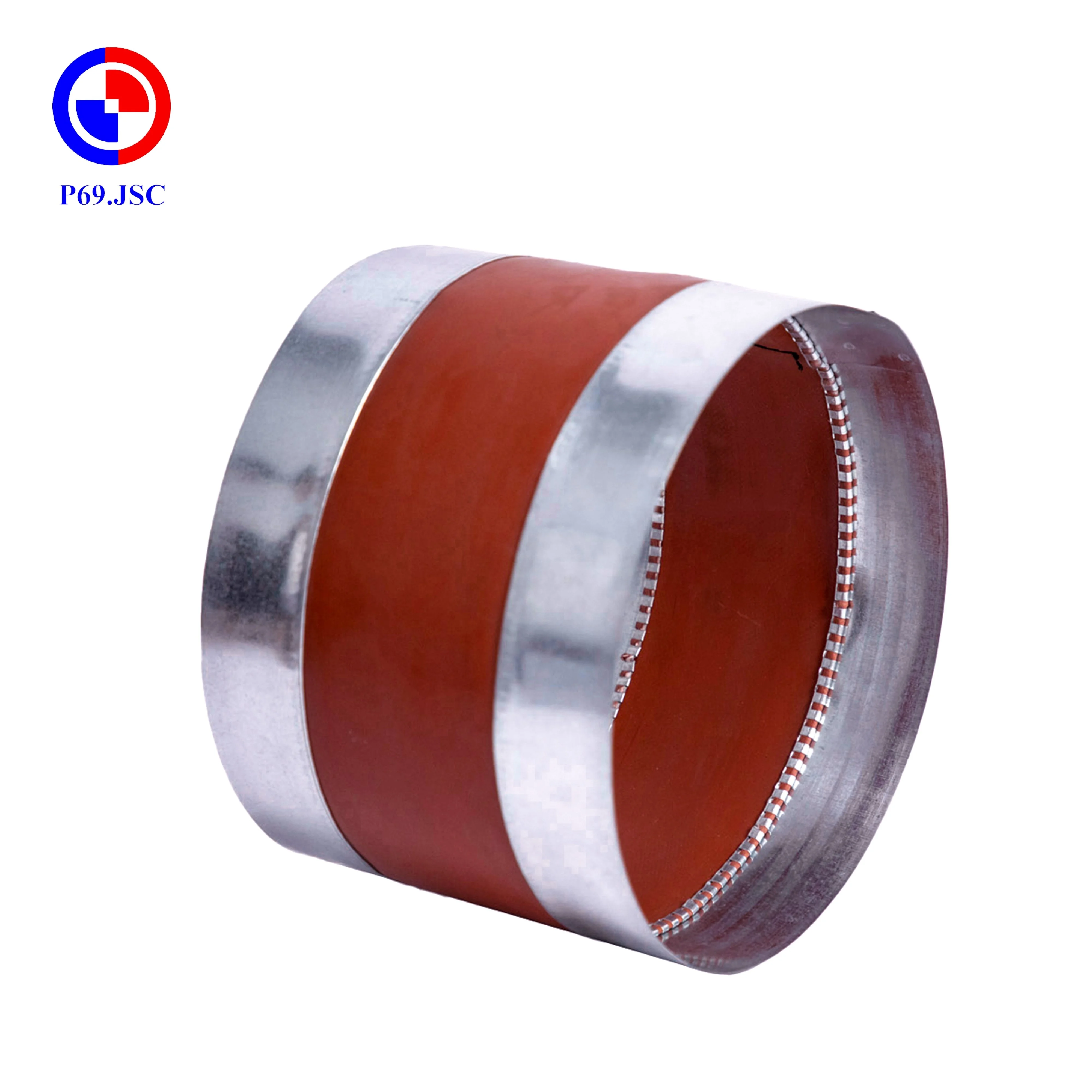 Fire-Resistant Increase Stability Flexible High Quality OEM Canvas Polyester Glass Fiber Duct Coupling PVC Round Duct Tape P69