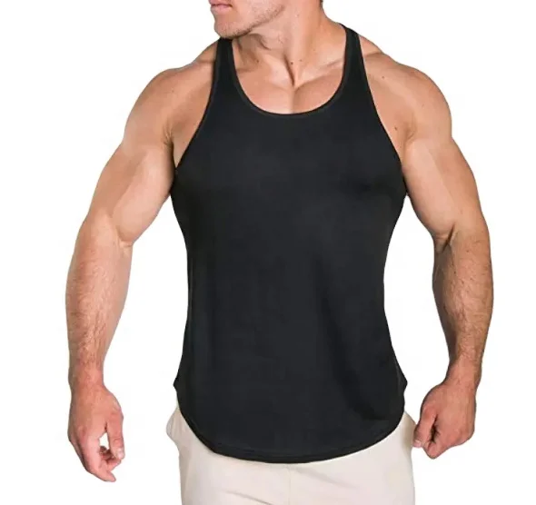 Summer Custom Logo 100% Cotton Muscle Sleeveless Quick Dry Running Workout Bodybuilding Crew Neck Slim Fit Gym custom Tank Top