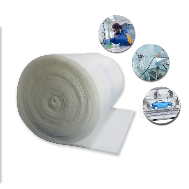 Factory Wholesale Painting Spray Booth Ceiling Filter Fiber Cotton Filter Media Roll spray booth filter