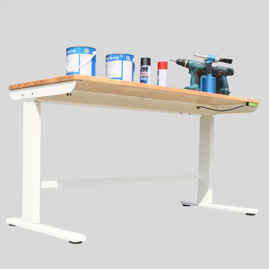 Dual Motor 168cm Electric Adjustable Height Workbench Rubber Wood Modern Lifting Desk Office Use Home Living Room Bedroom