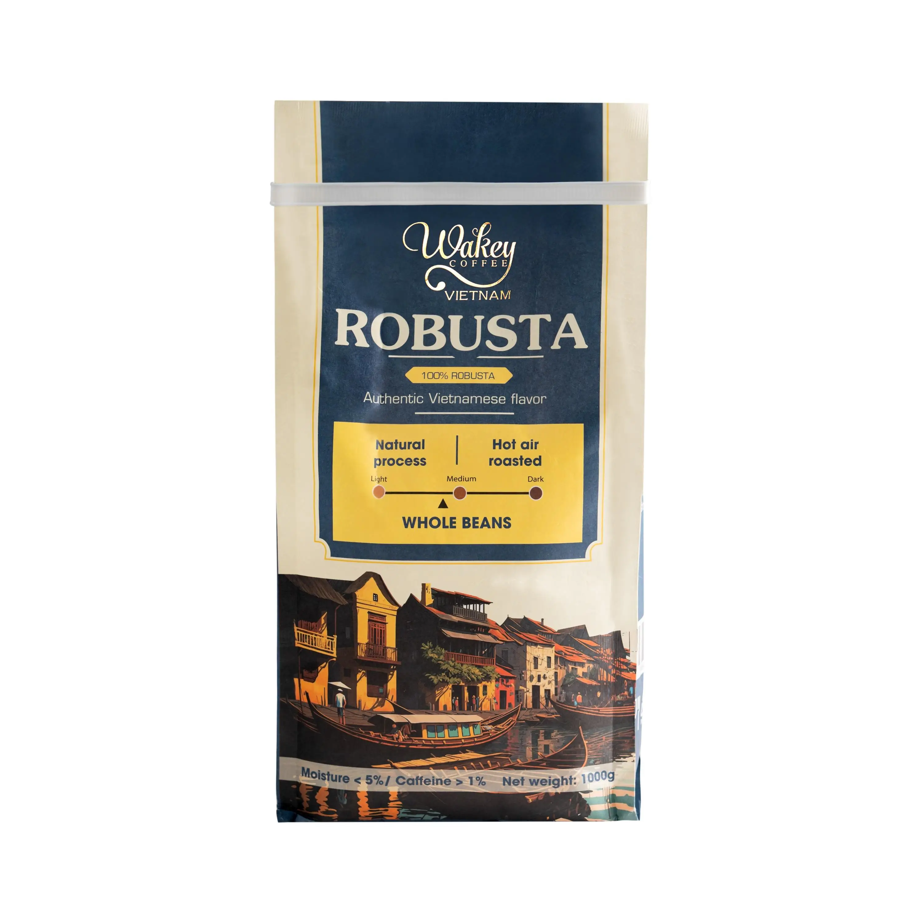 1 кг пакет жареного кофе в зернах/молотый вьетнамский Robusta класс экран 18 OEM низкий минимальный объем тонна
