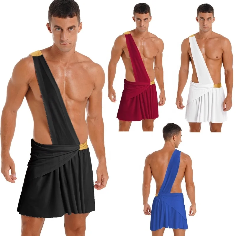 Mens Halloween Dance Wear Wholesale Dropshipping Theme Party Role Play Costume One Shoulder Skirt Male Dance Wear