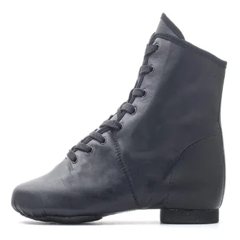 Adult Soft Leather Jazz Dancing Shoes Jazz Boots Men Black 50 Pairs any Port Cotton Fabric Customization Ready to Ship PK