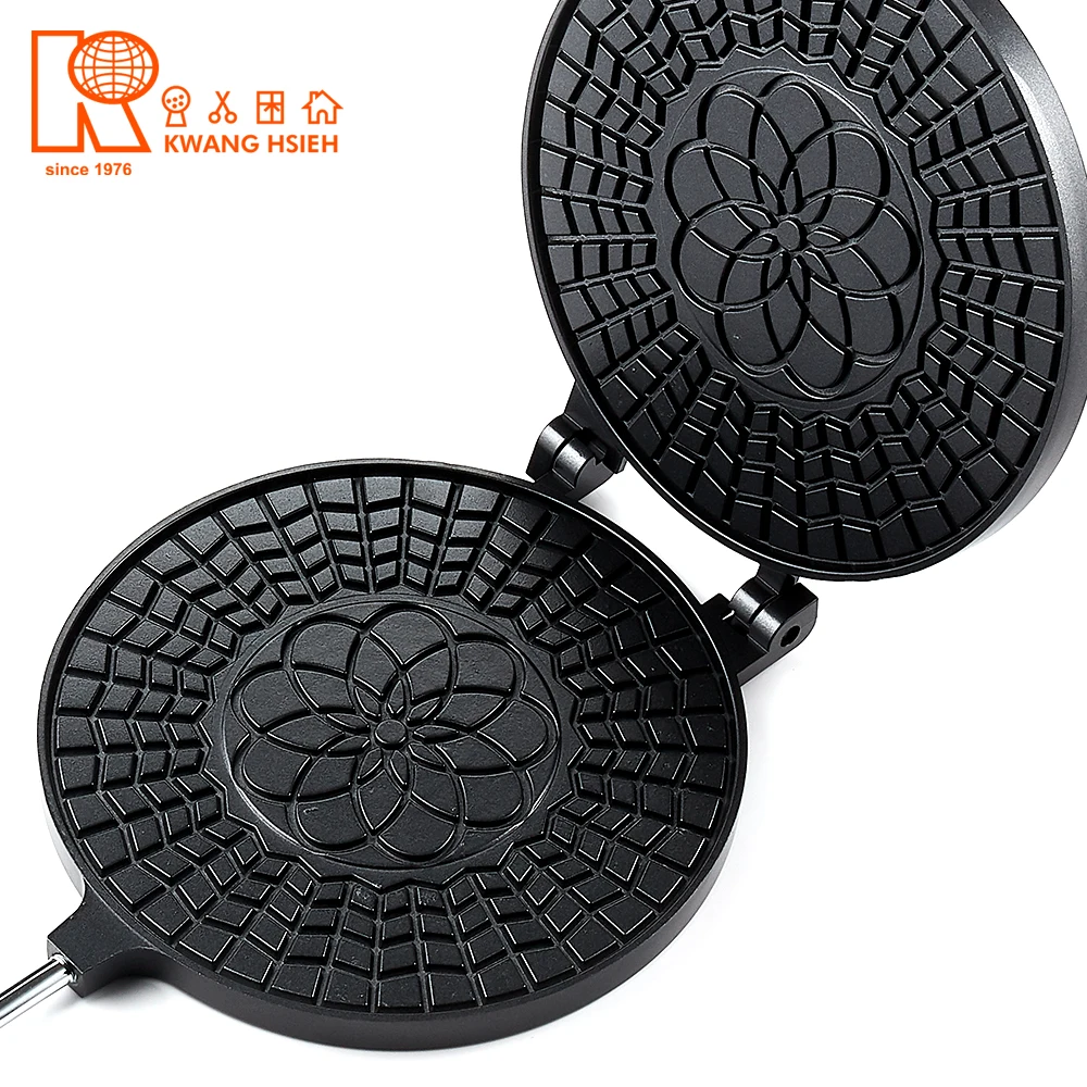 Kwang Hsieh Non-stick Flower Pattern Reversible Waffle Iron Cone Maker