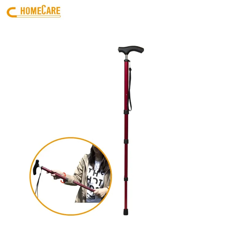 High quality wooden handle ultra light aluminum walking cane for old