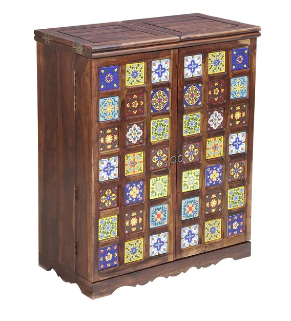 Промышленный винтажный барный шкаф, индийский барный шкаф Sheesham, деревянный высококлассный барный шкаф Jodhpur, стойка для хранения винных бутылок ручной работы, барный шкаф