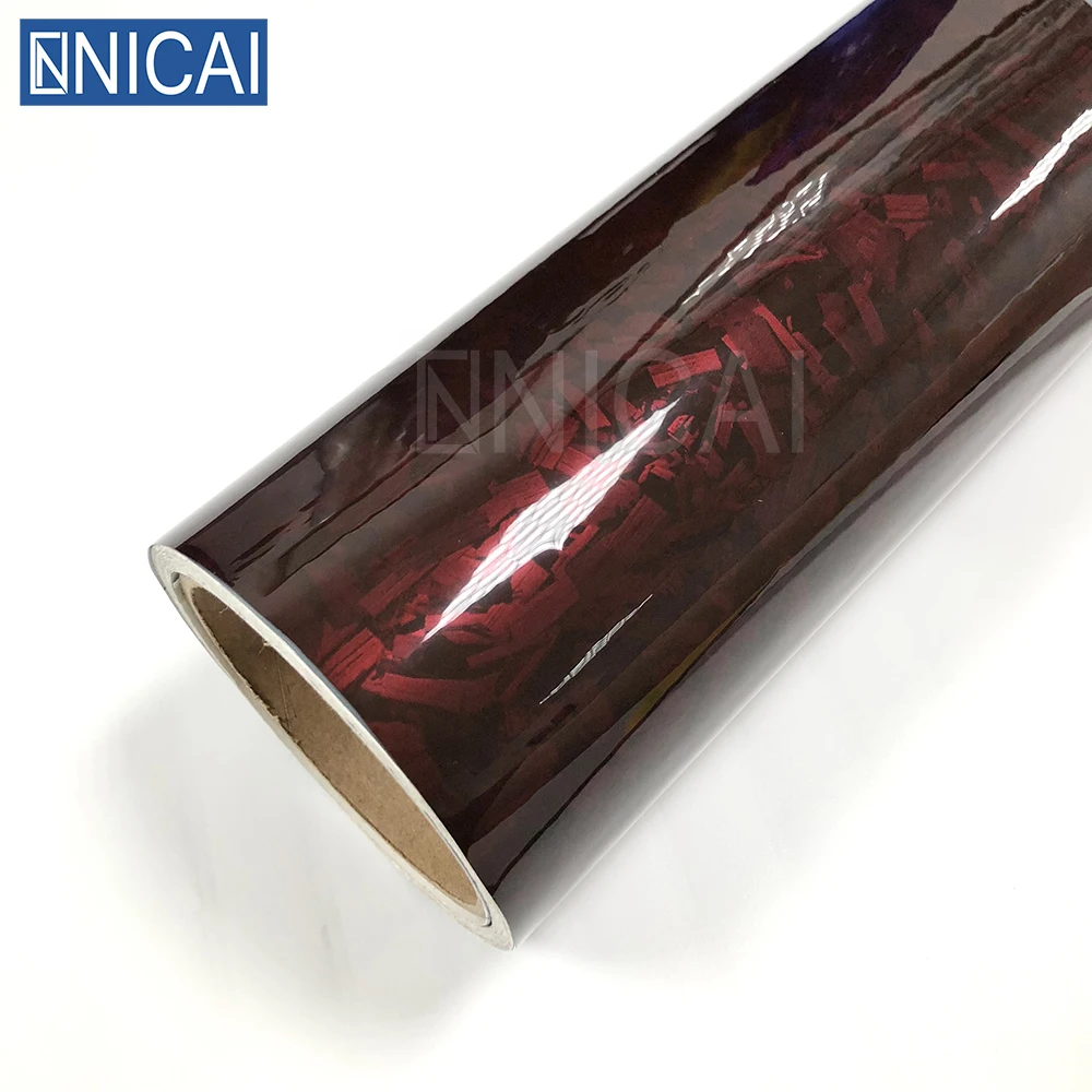 NICAI Metallc Glossy Forged Carbon Fiber OEM ODM Factory Vinyl for Car Vehicle Self Adhesive Film Motorcycle Car Wrap Vinyl Film