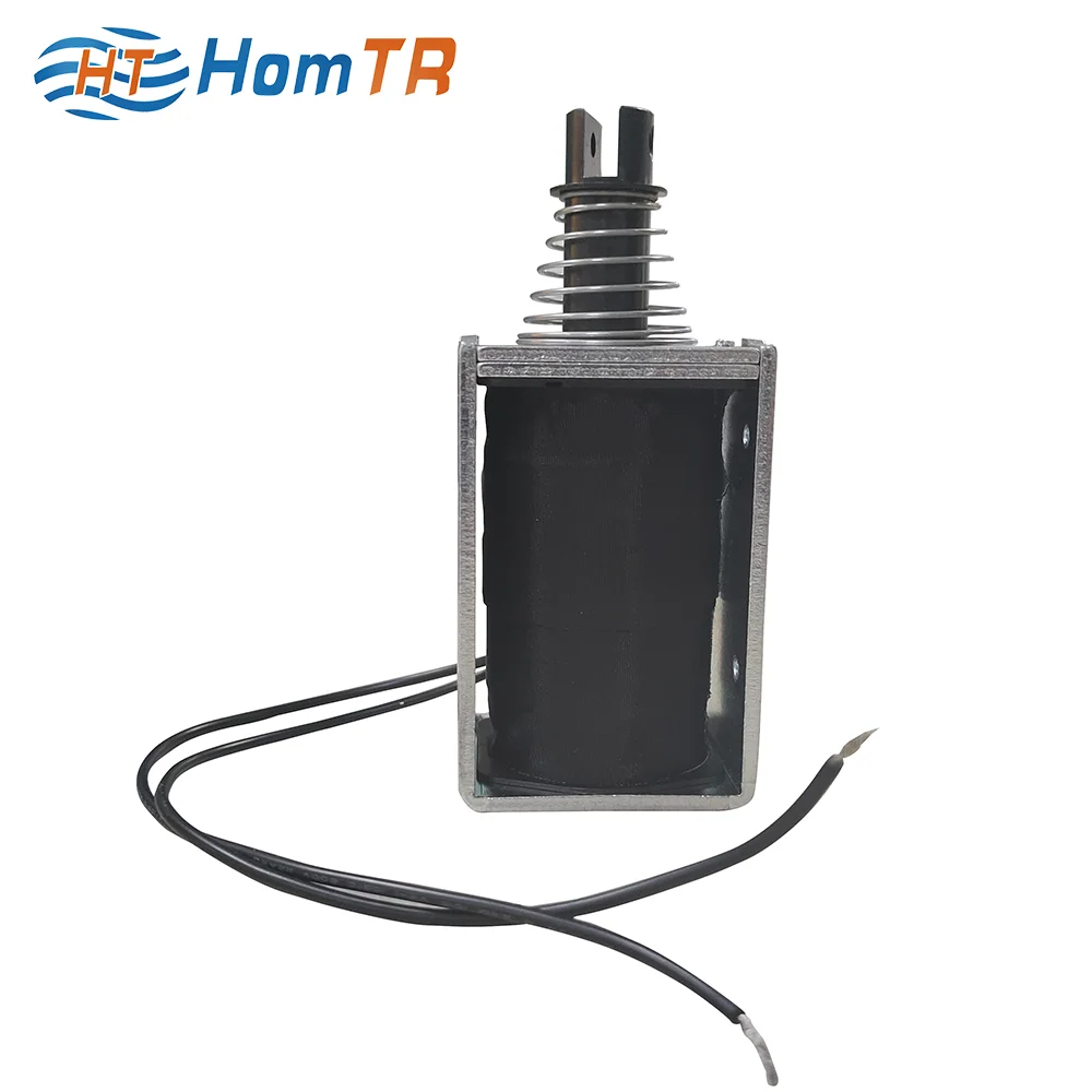 HomTR DC12V 1.081A 13W Duty Cycle 100% 10mm Stroke Diameter 15mm Pull Push Electromagnetic Solenoid
