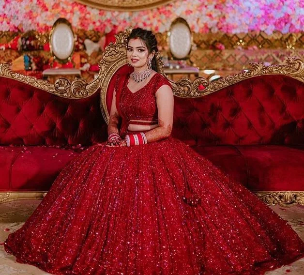 2024 Navratri Эксклюзивный Свадебный Специальный красивый красный цвет Lehenga Choli индийский пакистанский Low P:rice от Dgb