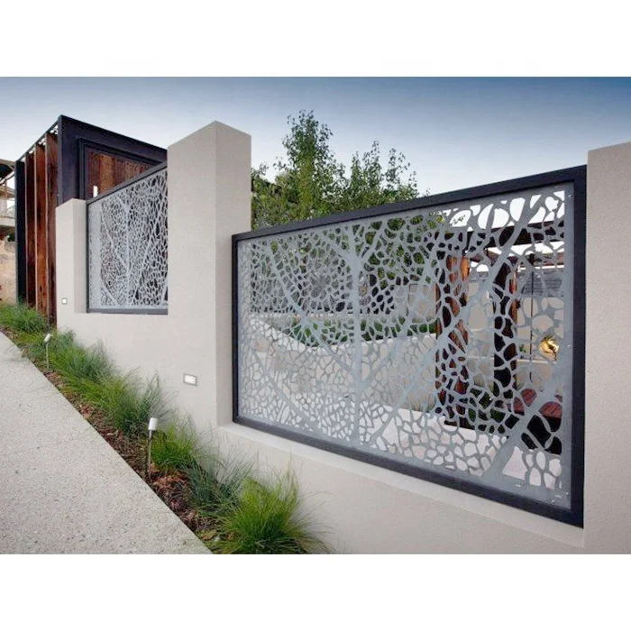 Newly Design Laser Cut Sheet Metal Fence Panels Decorative Perforated Metal Screen Security Fence