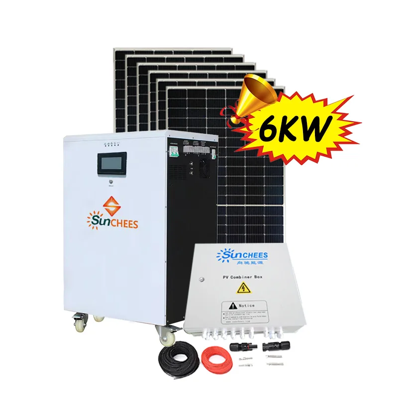Solar Energy System Solar Inverter 6kw Solar Electricity Generating System for Home Pure Sine Wave Monocrystalline Solar Panel