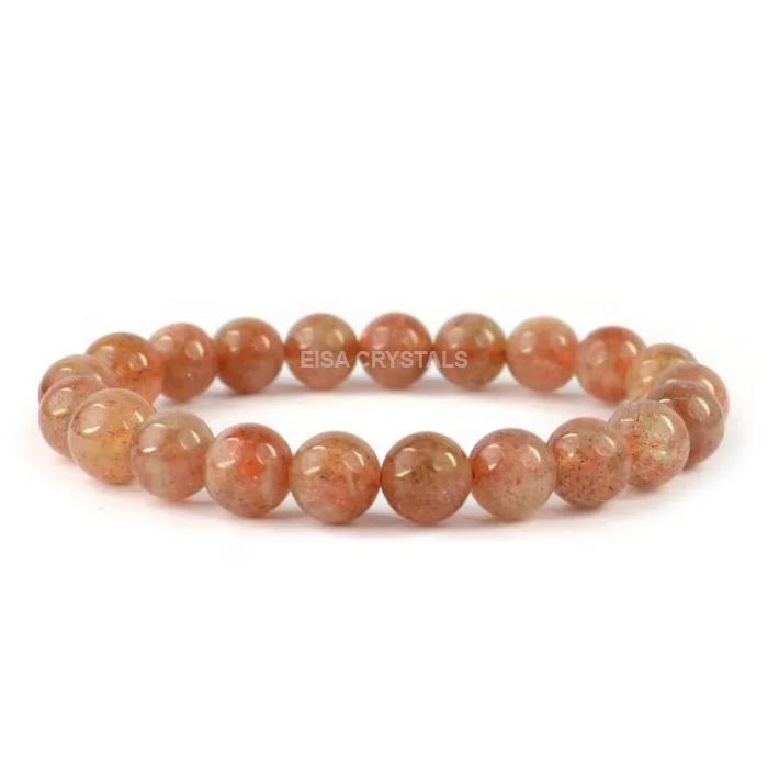 Wholesale Healing Bracelet Sunstone Crystal Agate Gemstones Enhances Energy Leadership Vitality Power Confidence Fulfillment