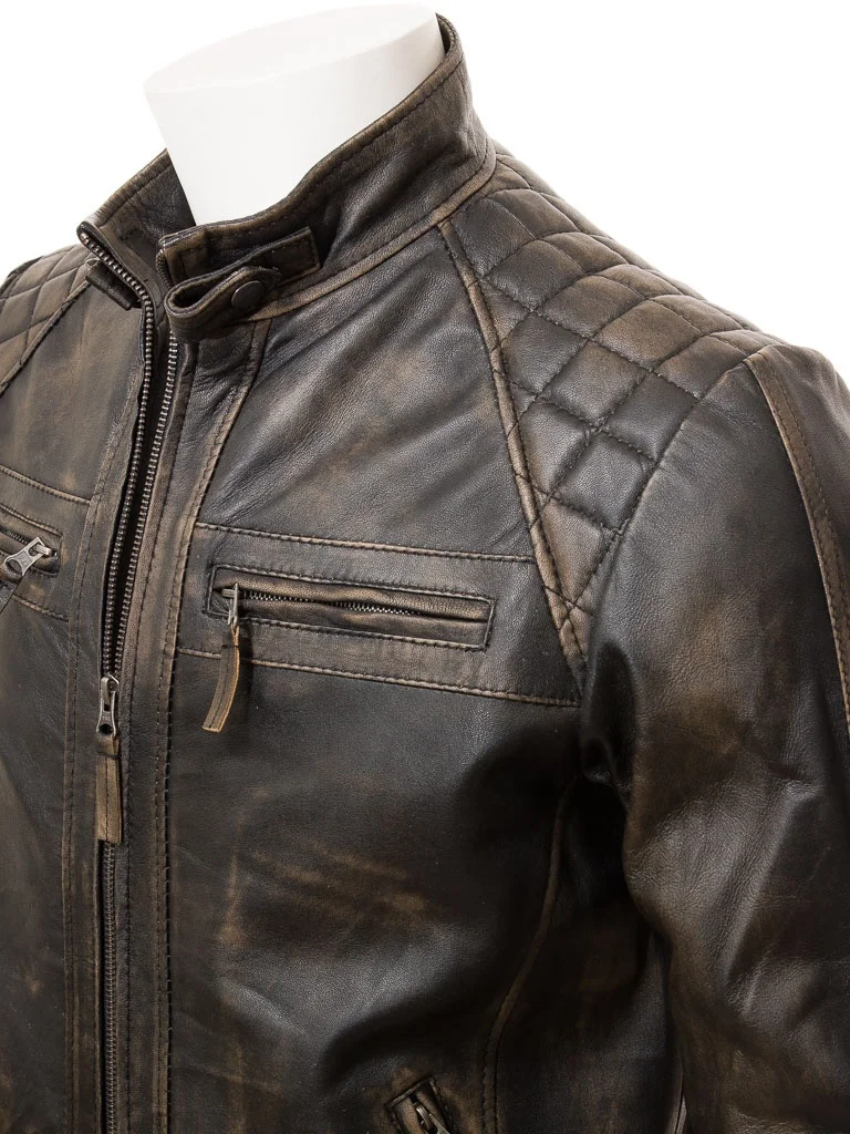 Motorcycle leather jacket biker style