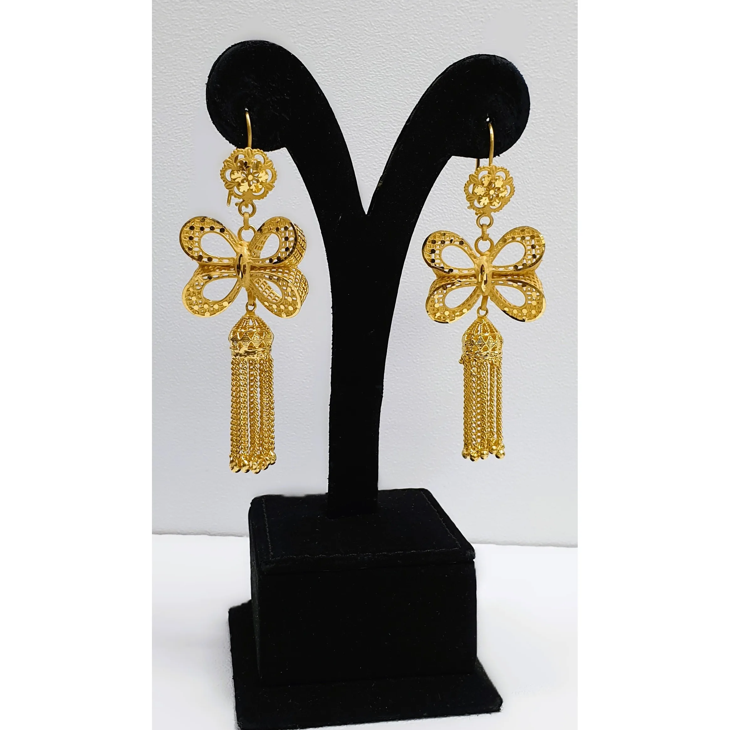 Hot-Selling Collection Dubai 24KT Gold Plated Attractive Women Jewelry Set 5 GRM Modern With Gold Bracelet Ring Earring New Best