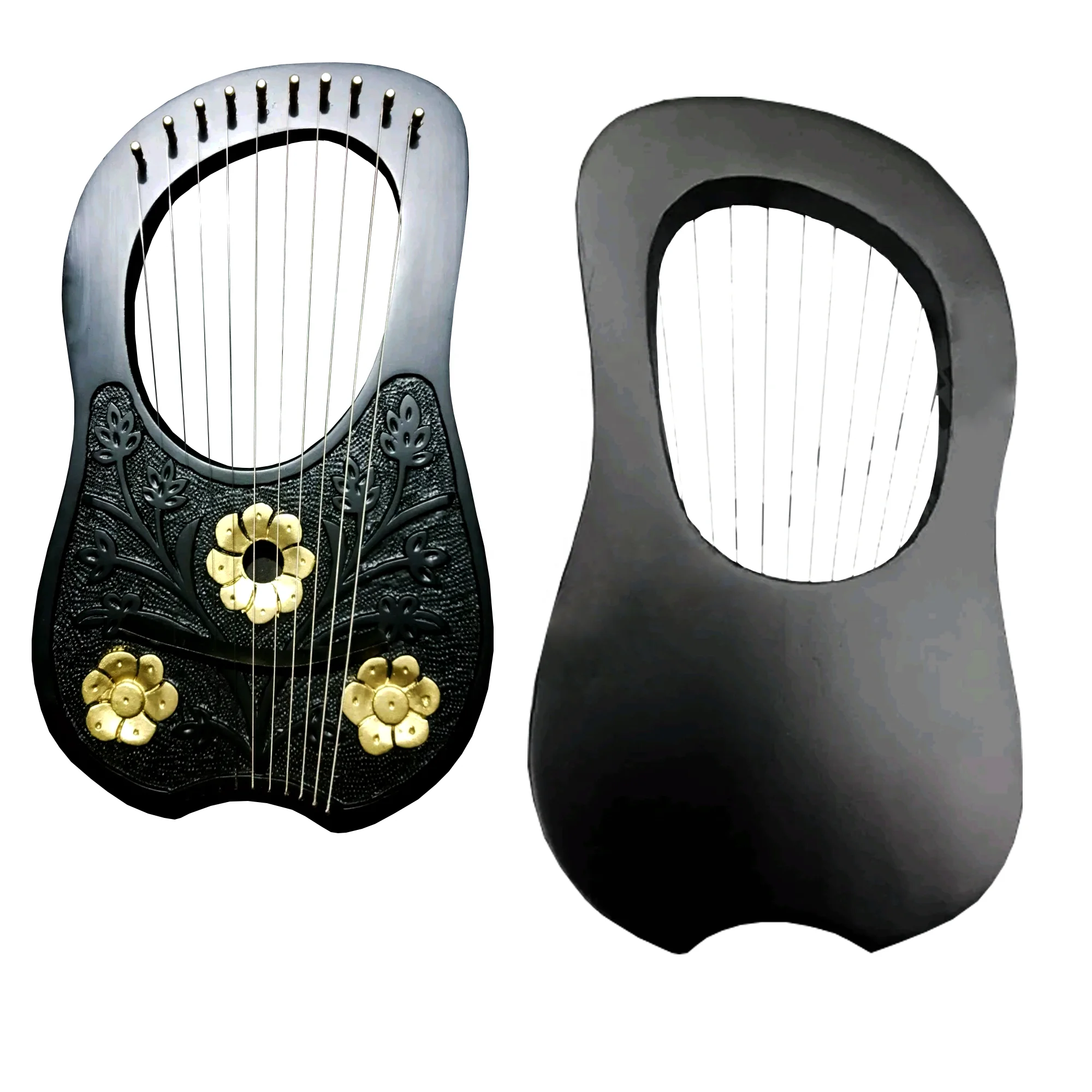 Musical Instrument 10 Strings Lever Solid Wood Irish Rose Harp