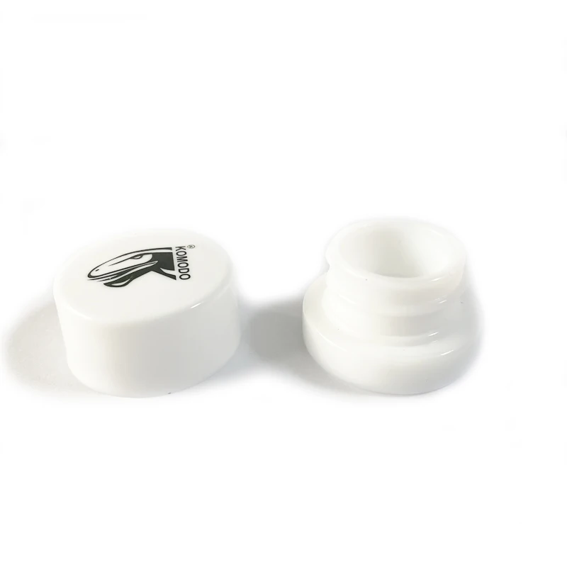 Wholesale 5ml Factory OEM Logo Luxury White Glass Round Medical Cream Jar Black Cap With CRC Lid