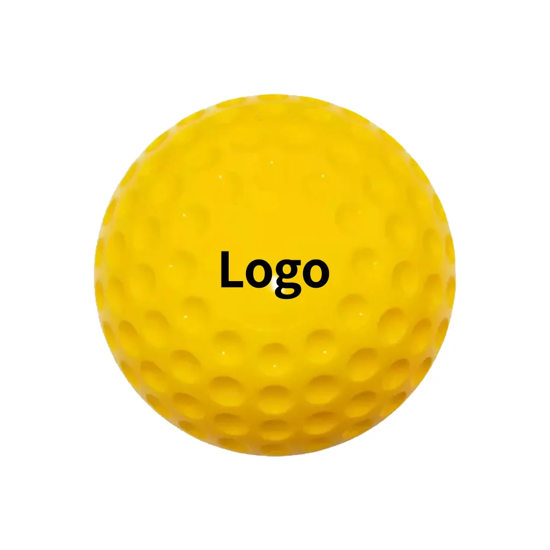 9inch 5oz PU hard dimple ball for baseball & cricket hitting training batting practice red & yellow