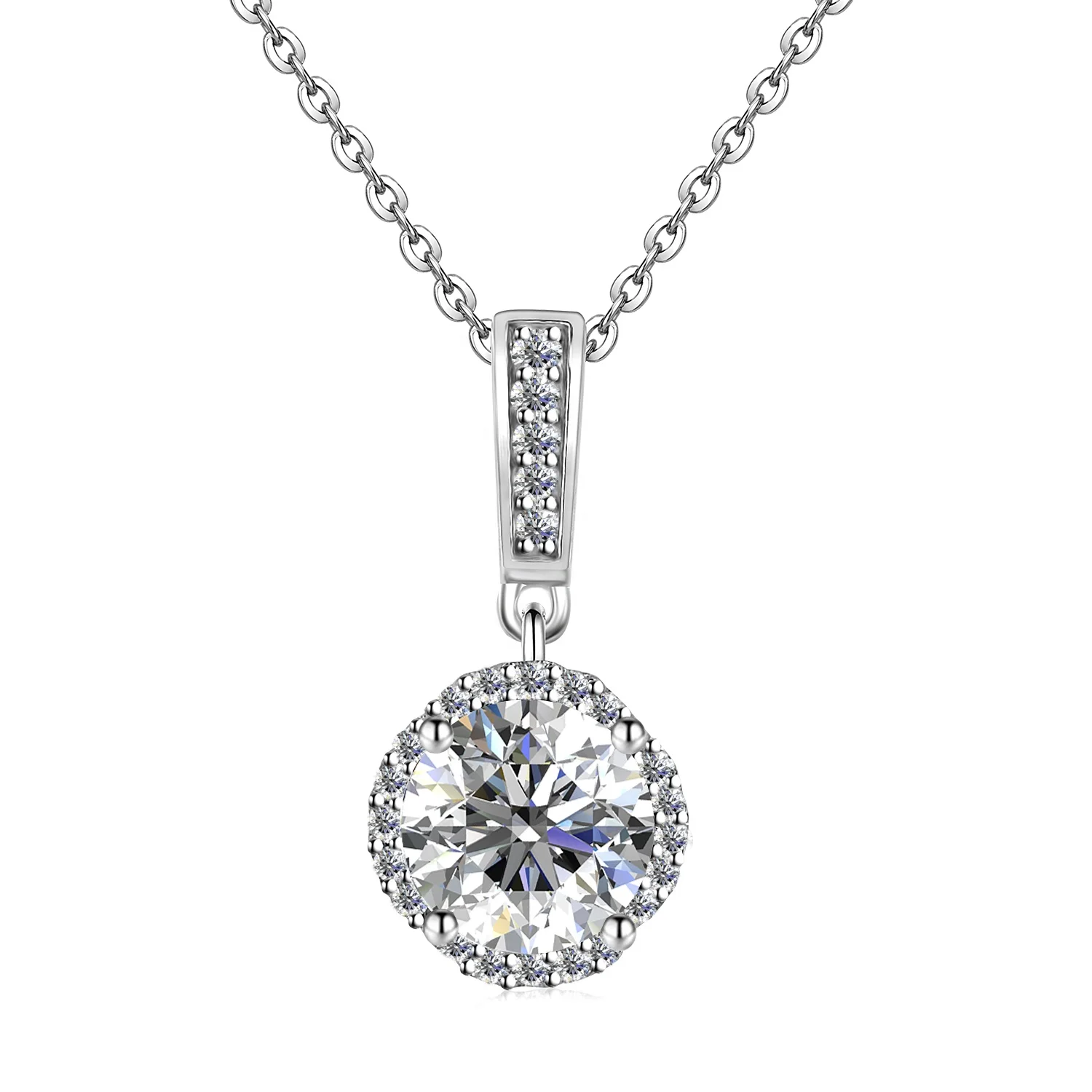 Роскошные бриллиантовые ювелирные изделия 2 карата VVS1 GRA Moissanite, серебро 925 пробы, кулон в виде клевера, ожерелье, украшения Destiny