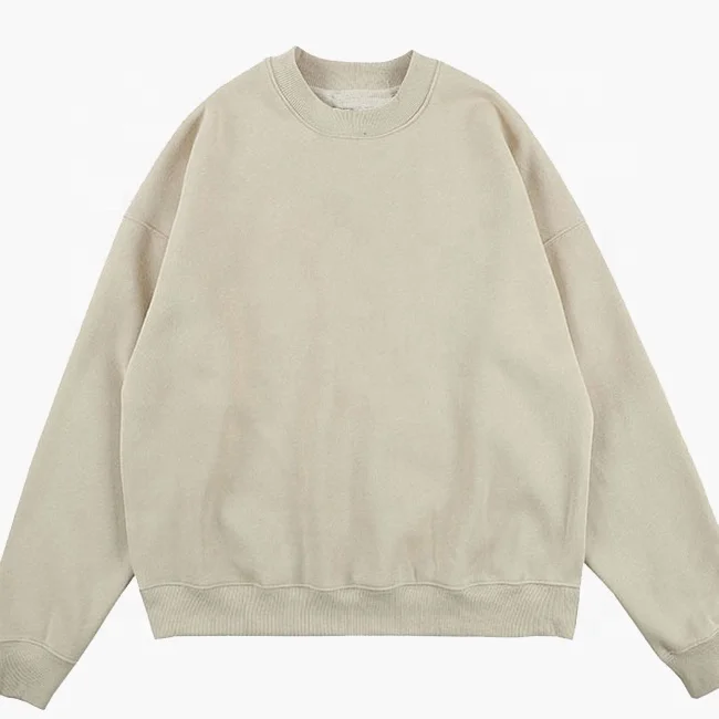 OEM High quality 100% cotton fleece heavy weight patch piping oversized mock neck men sweatshirt