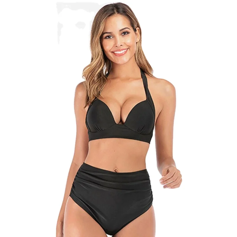 Women Sexy Swimsuit One Shoulder Girl Beachwear Ruffle Red Kid Bikini Swimwear