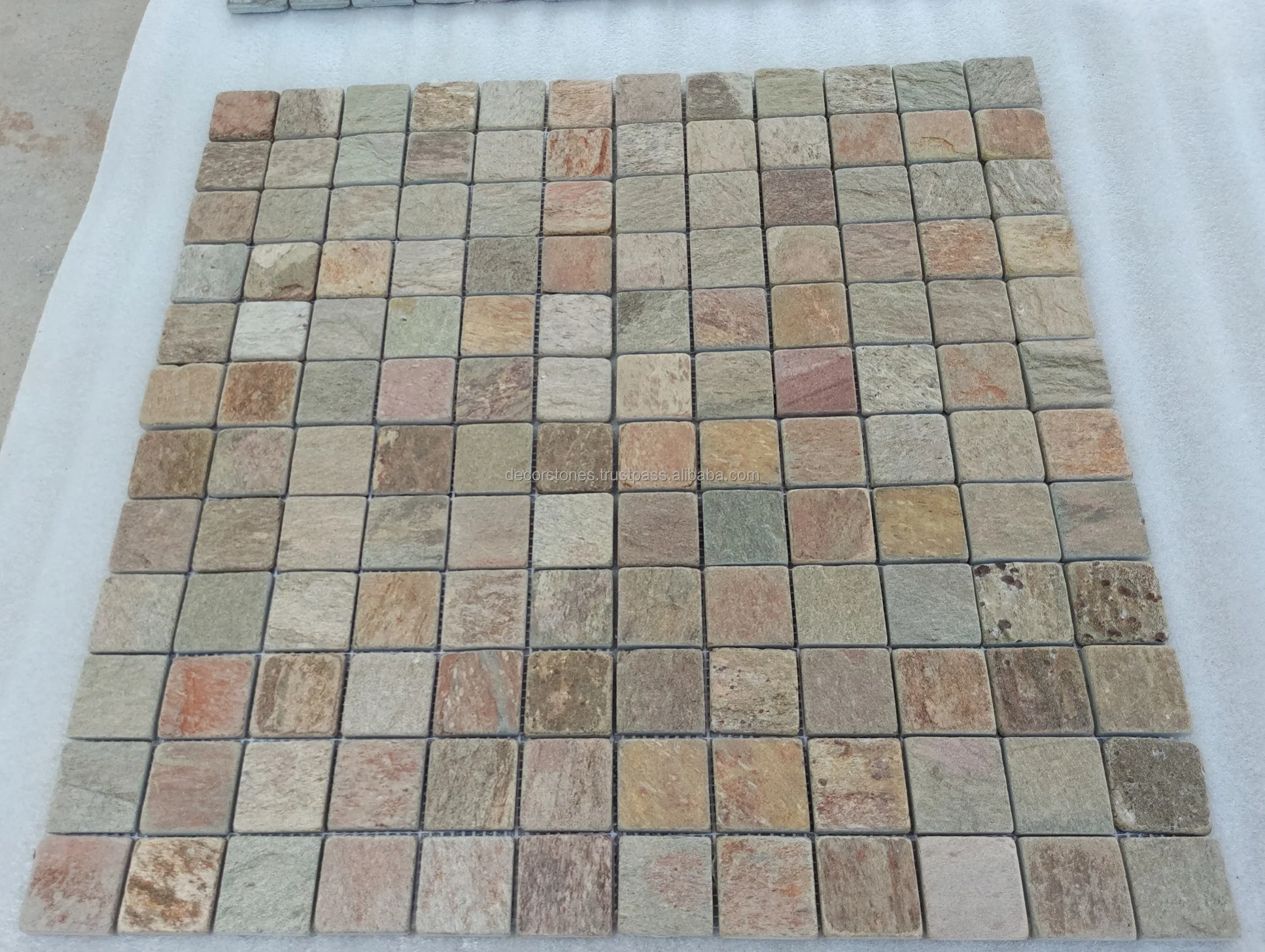 Golden Slate Stone Mosaic Tiles Cheap Wall Panels Cladding Stone Interior Decoration Culture Stone Veneer kitchen Backsplash