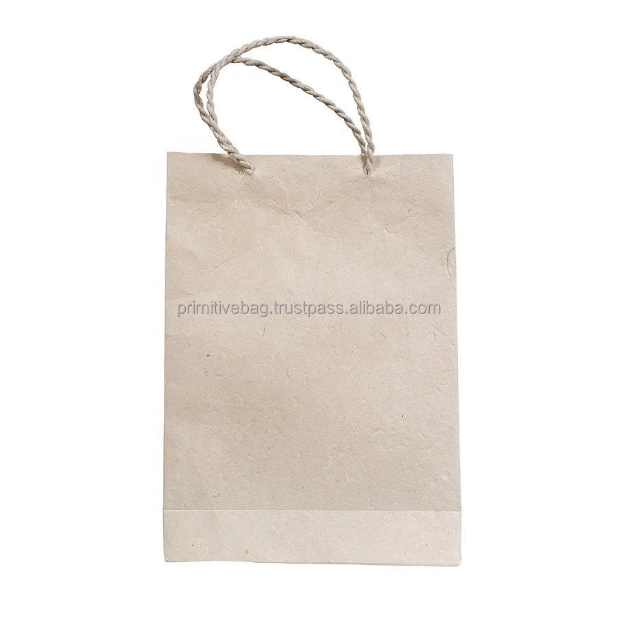 Handmade Eco-Friendly Lokta Paper Bag Custom Size Screen Print Shopping Shoes Clothing Garments Personalized Logo Promotional