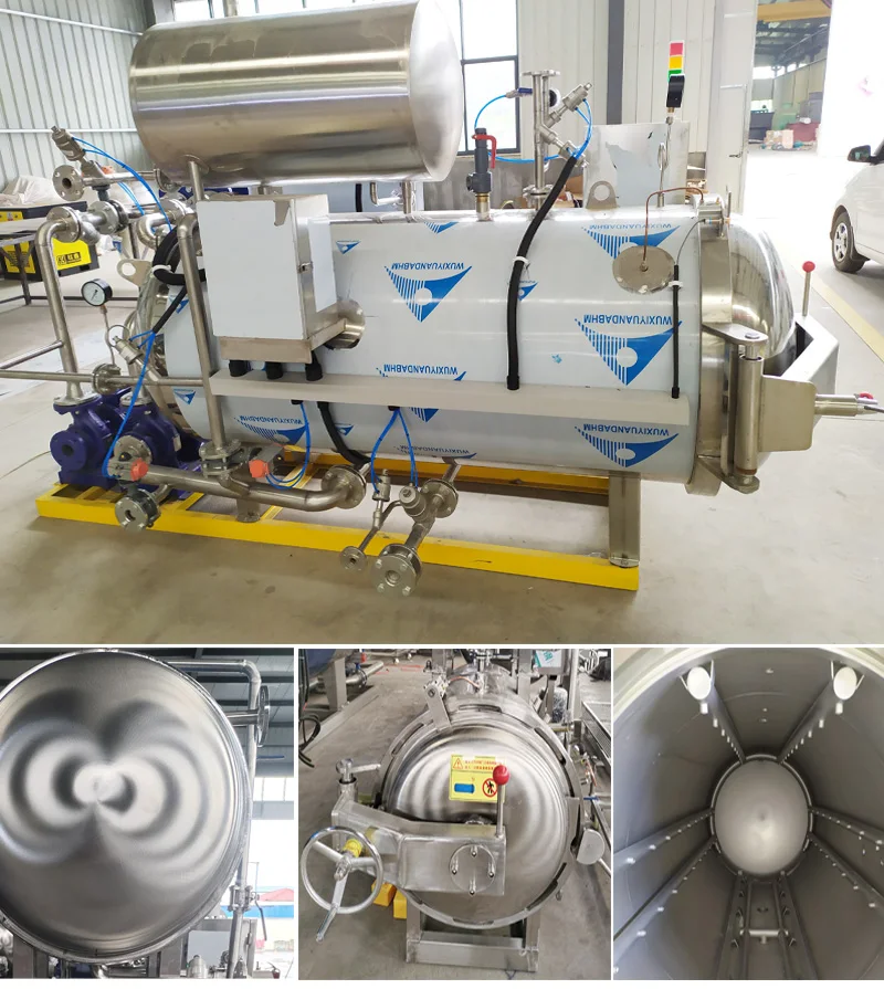 Canned Porridge Mushroom Meat Sauce Sterilization Retort Autoclave Machine Autoclave Retort Sterilizer For Canned Fish