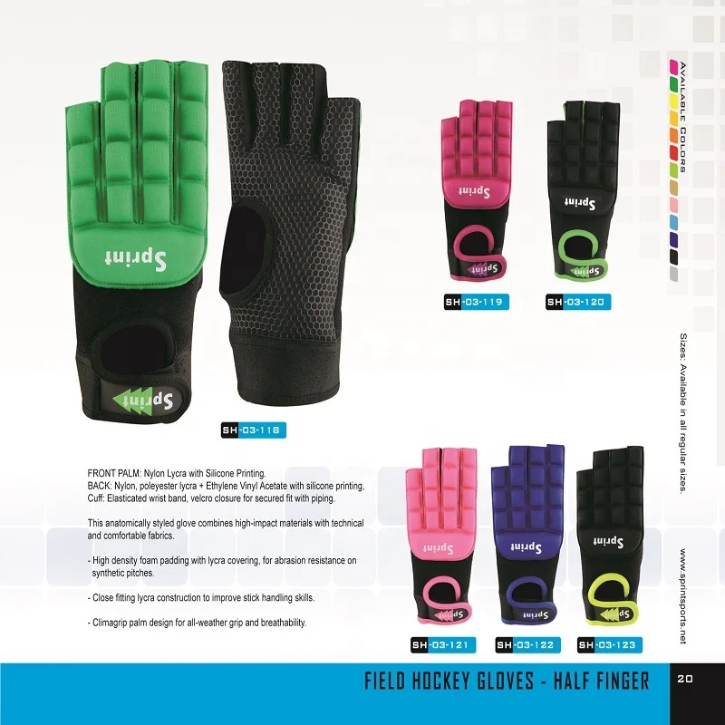 Field Hockey Gloves Half Finger Left Hand Indoor Padded Field Hockey Gloves For Girls