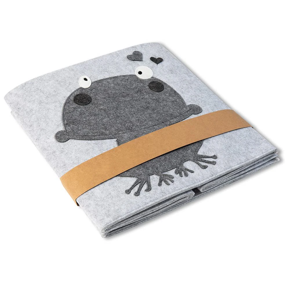 Upin 33cm frog cartoon Felt Eco Friendly Foldable Collapsible Fabric Cube Storage Box basket for children