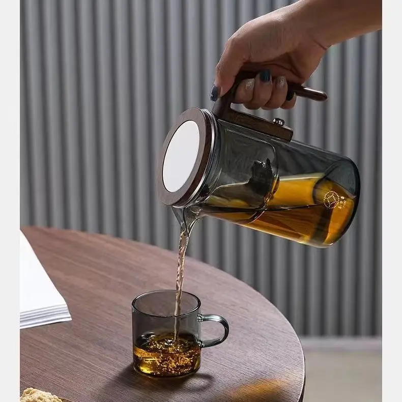 Pyrex Ceramic Glass Teapot Set with Tea Infuser Stocked Feature for Tea and Coffee Serving