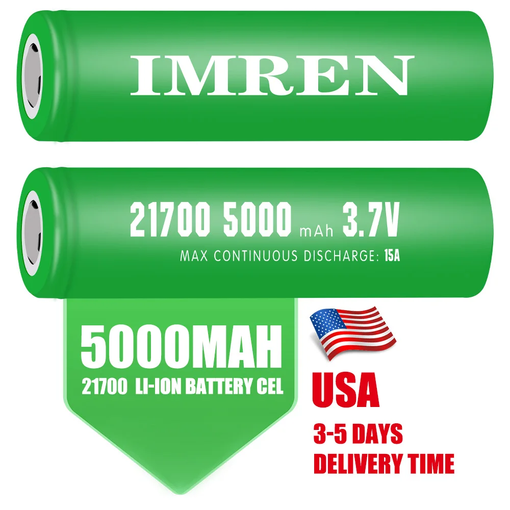 5000mAh IMREN 3.7V 6000mah 3.2V cylindrical battery cell 18650/26650 Lithium Iron phosphate cell for Ebike/E-Scooter USA stock
