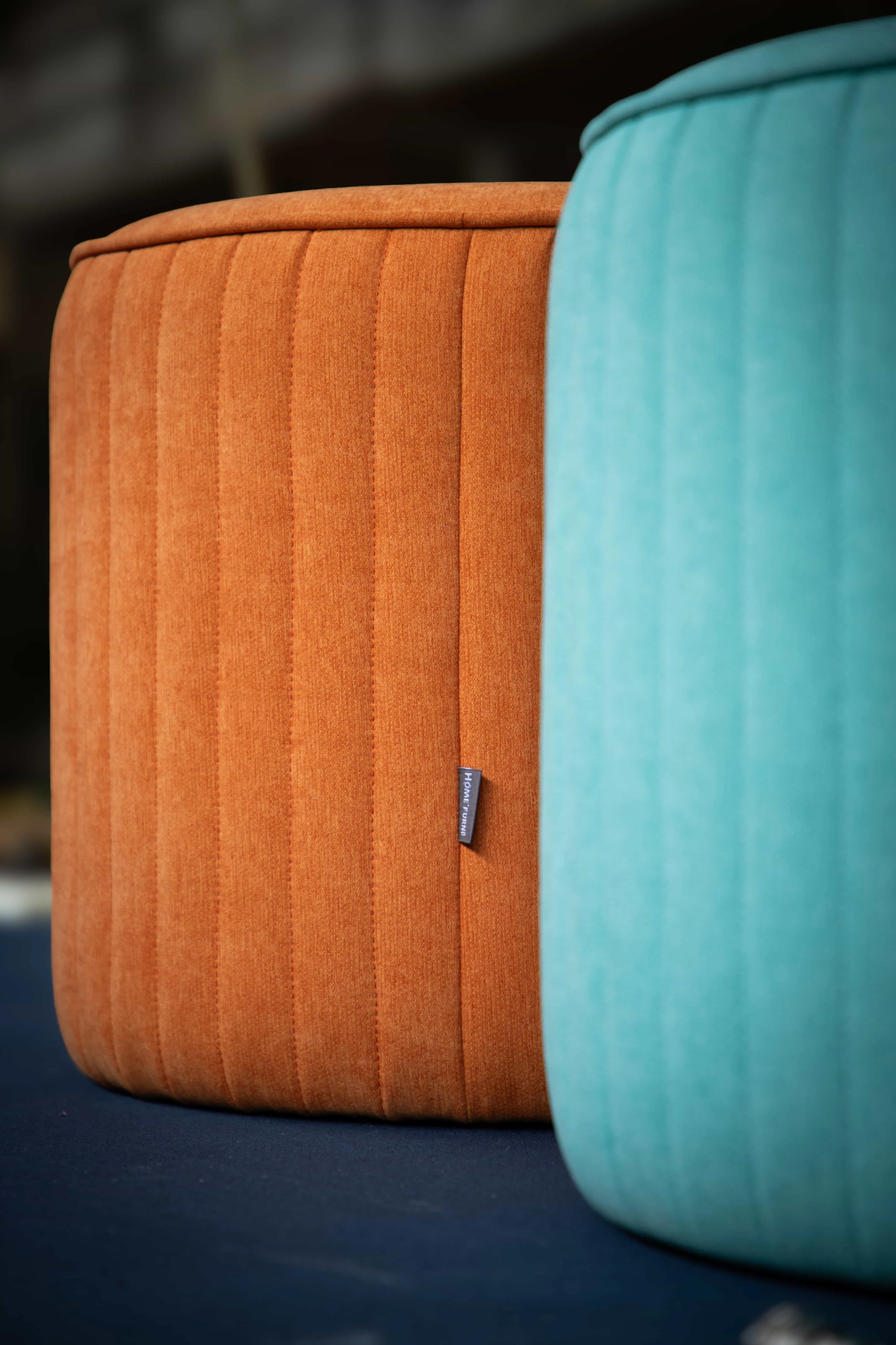 Ottoman Chair Fabric Cover Nylon Glide Interior Furniture Style Round Shape  Pouf Ottoman Verti Vietnam Export Standard