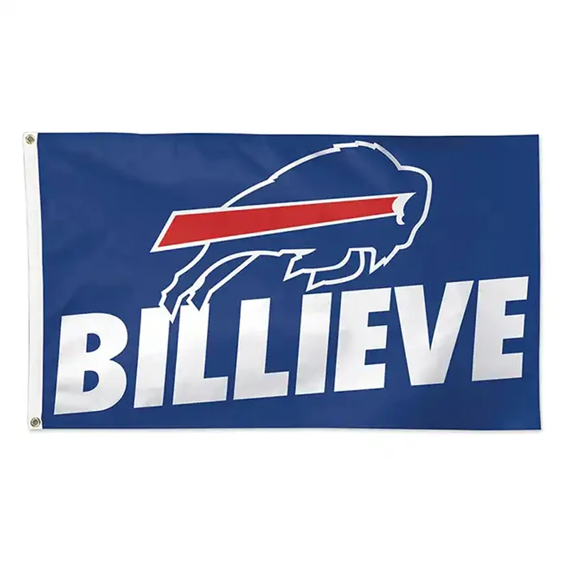 Promotional 3x5ft 100%Polyester NFL outdoor decorative flag the buffalo bills flag custom the new england patriots flags