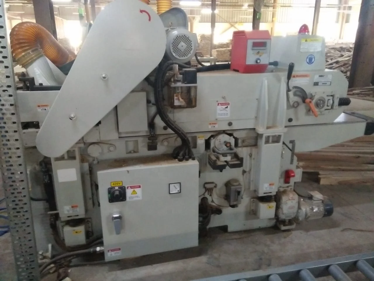 Vintage industrial barrel styled mango wood wine rack cabinet