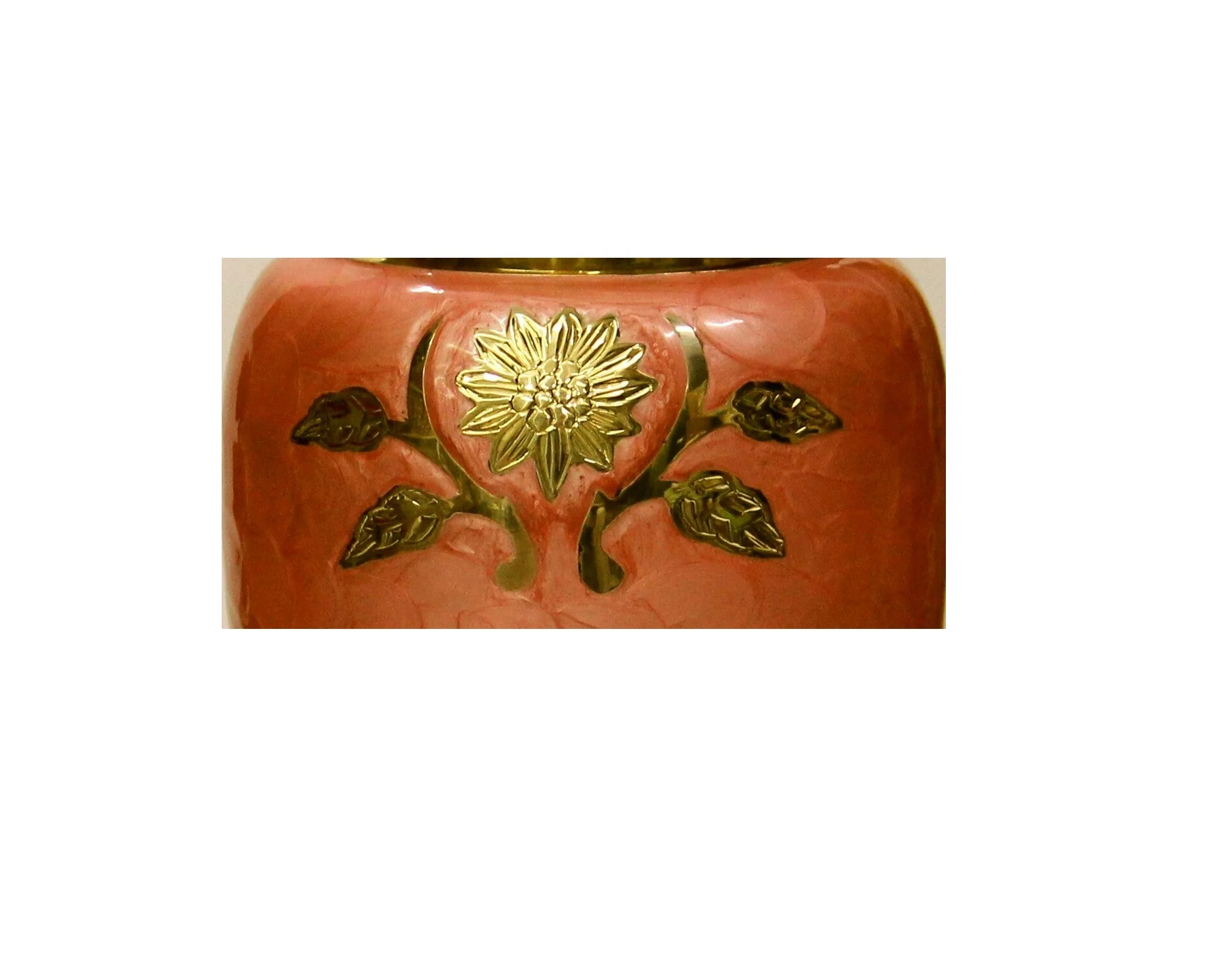 Stylish Design Adorable Pink with sunflower Brass Cremation Urn for human ashes Direct From Manufacture