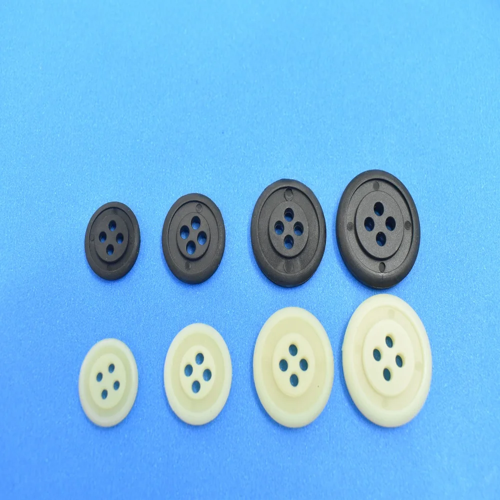 Hot Sale Recycled Nylon Suitable for T-Shirts Polo Simple Design Black Round 4 Holes Shirt Button