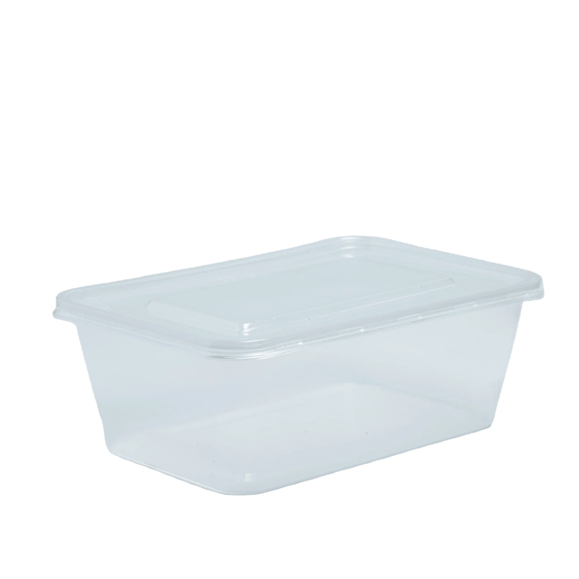 Manufacturer 1000ml rectangle shape PP plastic food container with lid take away packing box transparent clear microwave safe