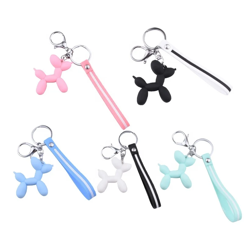 2024 DIY Cute Jelly Balloon Dog Keychain for Women Girls Key Chain for Car Keys Handbag Purse Accessories
