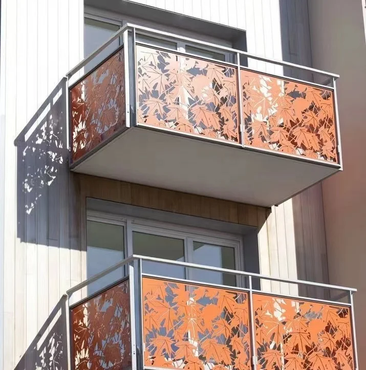 Hot Sale Balcony Design Laser Cutting Unique Modern Home and Gardening Fencing Interior Balcony Balustrades Railing Metal Fences