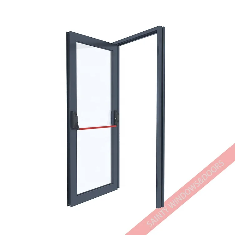 Aluminum door public door with digital lock and panic bar villa exterior front smart door