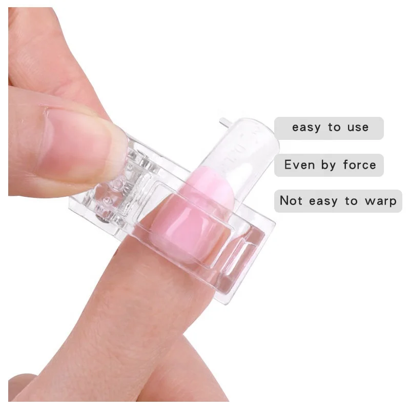 Lidan Gel Quick Building Nail Tips Builder Clamps Manicure Nail Art Tool Transparent Finger Nail Extension UV LED Plastic 4g