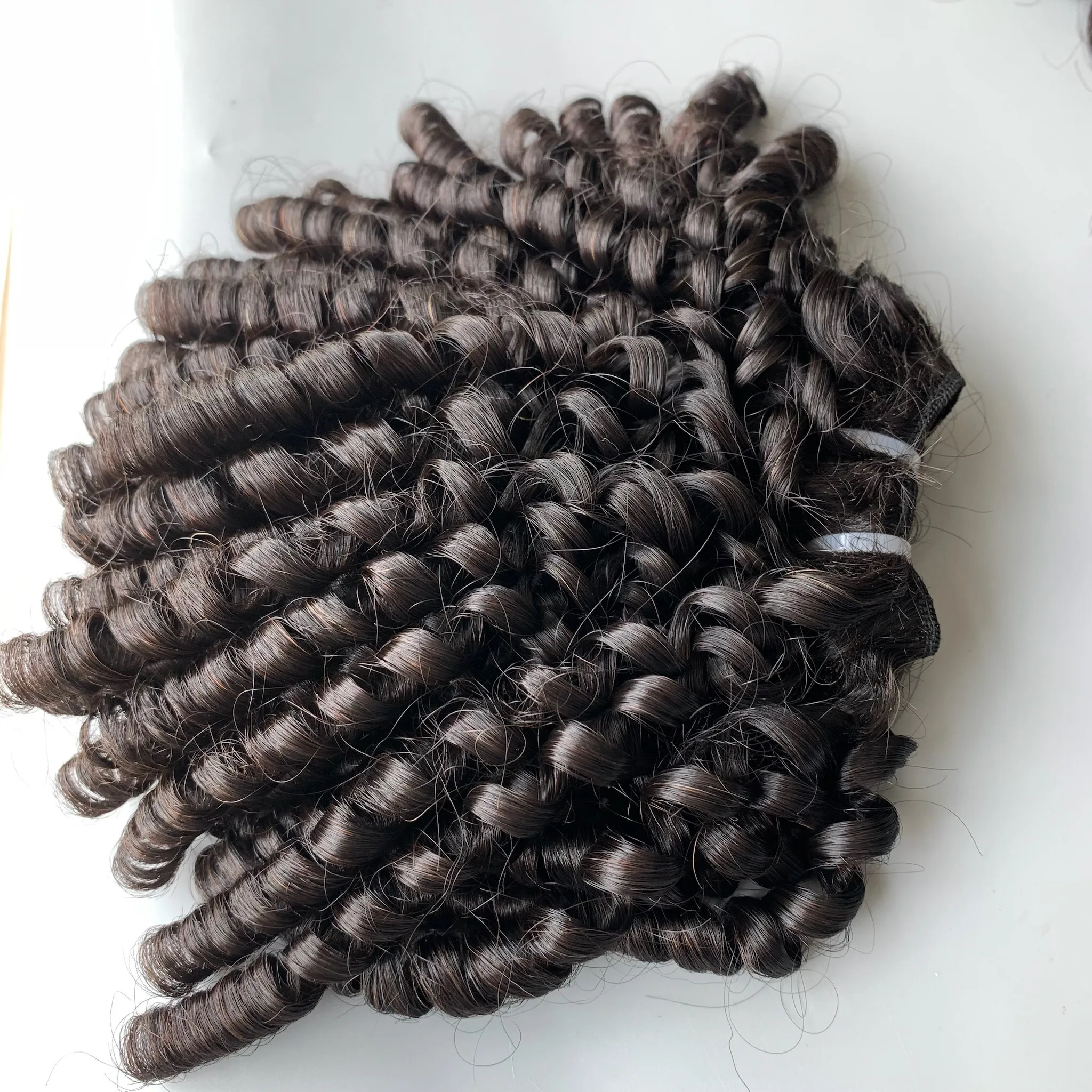 Pixie Curl  With Closure Natural Black Hot Selling African Market 100% Original Virgin Vietnamese Human Hair